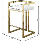 Meridian Furniture, Tabouret Ezra en cuir végétalien blanc, Lot de 2