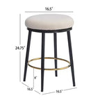 Okak 24.75 Tabourets de Bar Modernes Hauteur Comptoir avec Coussin en Éponge Lot de 2/4, Tabourets de Comptoir Modernes, Chaise d'Appoint pour Cuisine, Salle à Manger