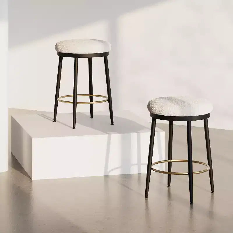 Okak 24.75 Tabourets de Bar Modernes Hauteur Comptoir avec Coussin en Éponge Lot de 2/4, Tabourets de Comptoir Modernes, Chaise d'Appoint pour Cuisine, Salle à Manger