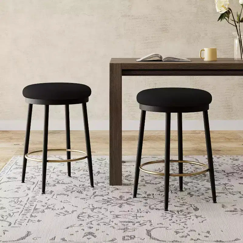 Okak 24.75 Tabourets de Bar Modernes Hauteur Comptoir avec Coussin en Éponge Lot de 2/4, Tabourets de Comptoir Modernes, Chaise d'Appoint pour Cuisine, Salle à Manger