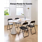 Lot de 4 chaises pliantes rembourrées en cuir PVC avec cadre métallique robuste