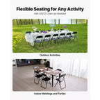 Lot de 4 chaises pliantes rembourrées en cuir PVC avec cadre métallique robuste
