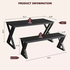 Ensemble table et chaises pour 4-6 personnes, ensemble de table de cuisine, panneau en MDF, cadre métallique robuste, montage facile, pour cuisine, salle à manger
