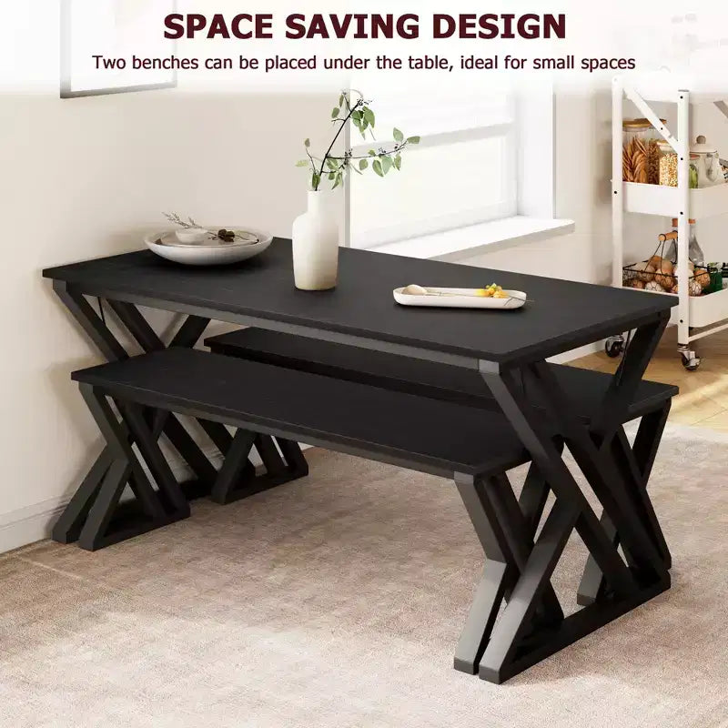 Ensemble table et chaises pour 4-6 personnes, ensemble de table de cuisine, panneau en MDF, cadre métallique robuste, montage facile, pour cuisine, salle à manger
