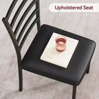 Ensemble de 5 chaises de salle à manger avec table de cuisine, structure en métal et plateau en bois, table à dîner carrée, montage facile, pour la maison