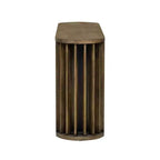 Longue console avec rangement, Table d'entrée minimaliste avec tiroirs et Table de couloir en bois avec design à lignes courbes et droites