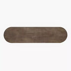 Longue console avec rangement, Table d'entrée minimaliste avec tiroirs et Table de couloir en bois avec design à lignes courbes et droites
