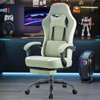 Chaise de jeu Bestier avec support lombaire, chaise de bureau avec hauteur réglable, accoudoirs et appuie-tête, roues rotatives à 360°