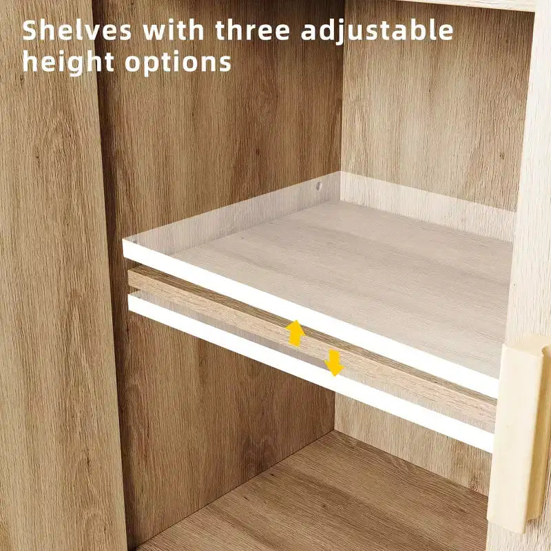 Meuble de rangement GustoWave avec 2 portes décorées en rotin, buffet, meuble d'appoint pour salon, salle à manger, entrée