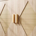 Meuble de rangement GustoWave avec 2 portes décorées en rotin, buffet, meuble d'appoint pour salon, salle à manger, entrée