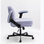 Chaise Criss-Cross à accoudoirs relevables sur roulettes avec coussin épais, siège large, bureau pivotant pour maison/appartement/chambre