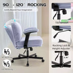 Chaise Criss-Cross à accoudoirs relevables sur roulettes avec coussin épais, siège large, bureau pivotant pour maison/appartement/chambre
