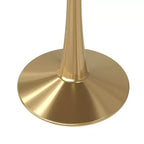 Table à manger ronde LeisureMod Bristol 24, dessus en MDF moderne et table d'appoint à piédestal doré pour café ou salle à manger