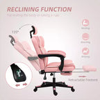 Chaise de bureau en cuir PU, Fauteuil de bureau de direction avec appui-tête, repose-pieds, roulettes pivotantes, chaise d'ordinateur inclinable