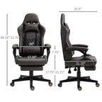 Chaise de Bureau et Gaming Fauteuil Gamer en Cuir PU Diamant, Dossier Haut, Fauteuil Inclinable Pivotant avec Repose-Pieds, Support Lombaire, Hauteur Réglable
