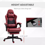 Chaise de Bureau et Gaming Fauteuil Gamer en Cuir PU Diamant, Dossier Haut, Fauteuil Inclinable Pivotant avec Repose-Pieds, Support Lombaire, Hauteur Réglable
