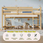 Lit mezzanine bas Bellemave pour enfants - Convertisssable en lit superposé, cadre en bois massif moderne avec éclairage LED, chêne.