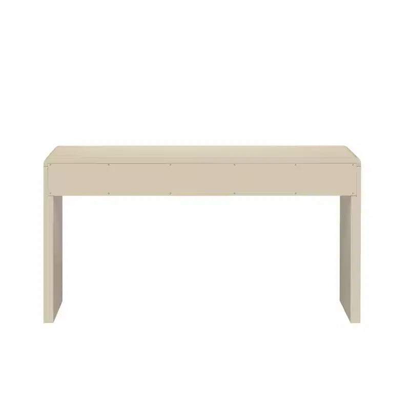 Table console rustique Luxystar avec 3 tiroirs cannelés, placage en bois massif et grain de bois naturel pour salon, couloir