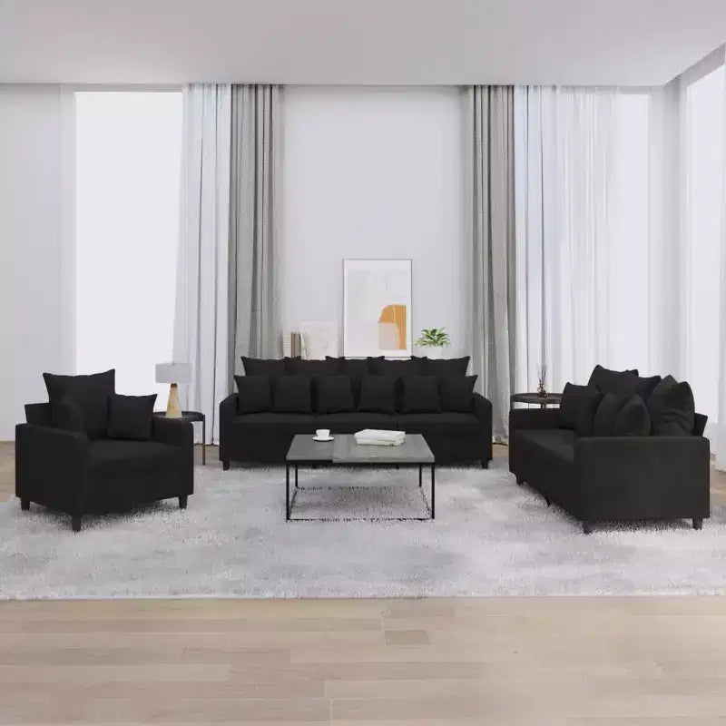 vidaXL Ensemble canapé avec coussins Canapé fauteuil pour salon 3 pièces Velours