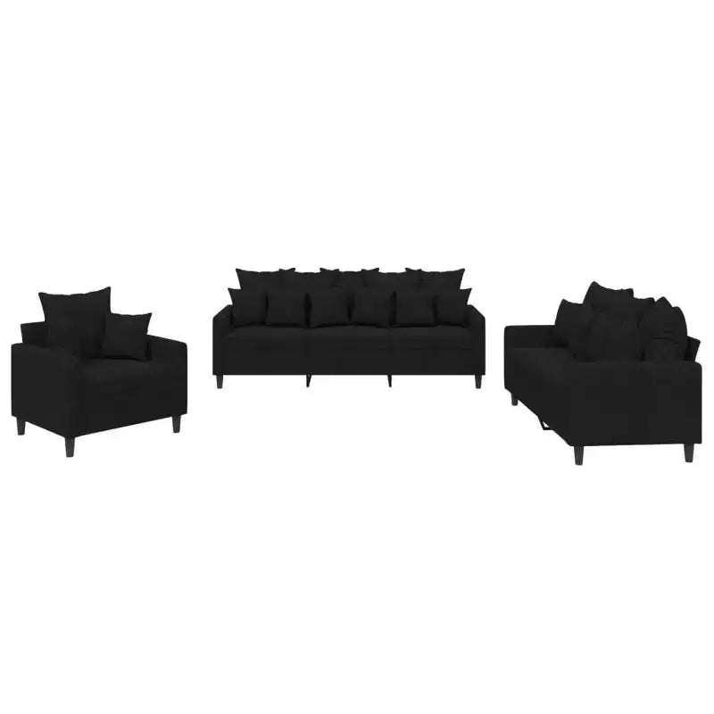 vidaXL Sofa Set with Cushions Couch Armchair for Living Room 3 Piece Velvet