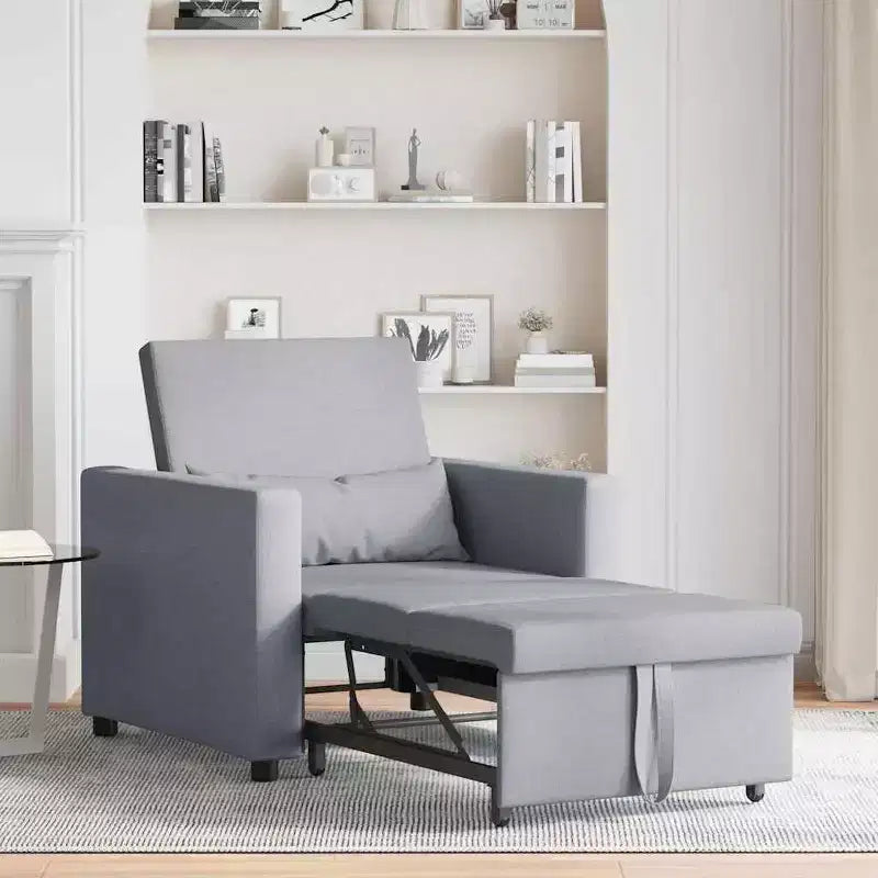 vidaXL Canapé-lit une place Inclinable Gris clair 90 x 165 x 87 cm tissu