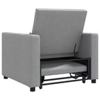 vidaXL Canapé-lit une place Inclinable Gris clair 90 x 165 x 87 cm tissu
