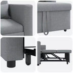 vidaXL Canapé-lit une place Inclinable Gris clair 90 x 165 x 87 cm tissu