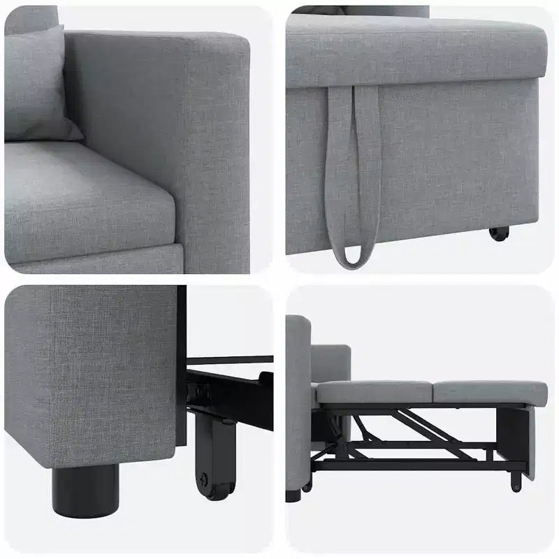 vidaXL Canapé-lit une place Inclinable Gris clair 90 x 165 x 87 cm tissu