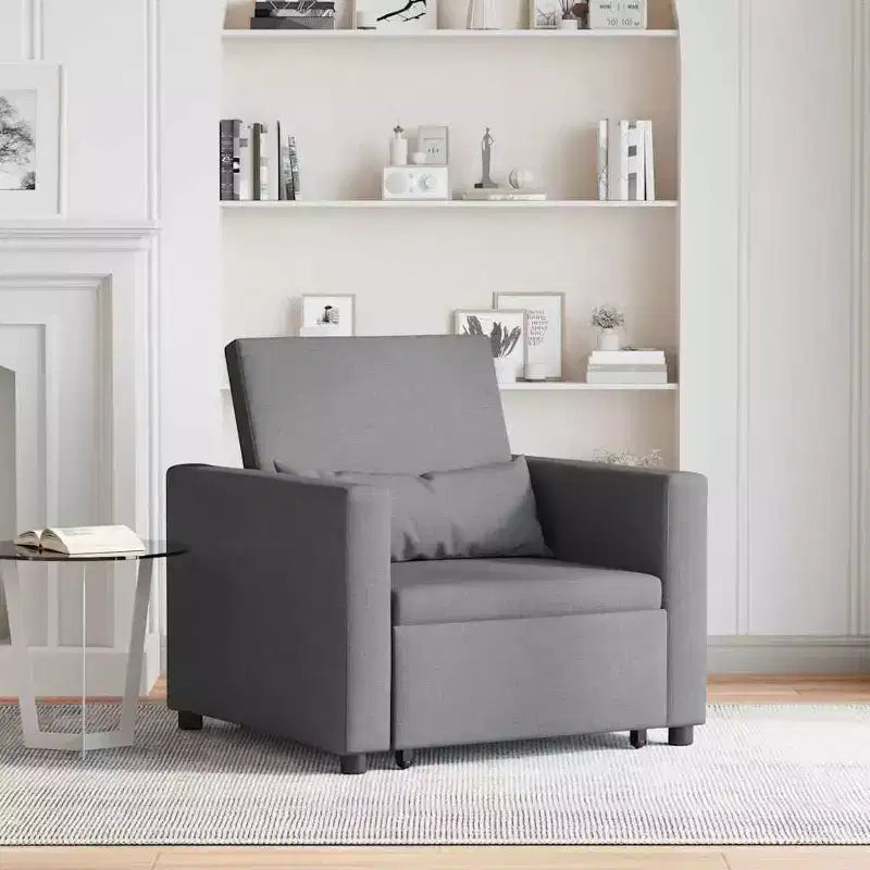 vidaXL Canapé-lit une place Inclinable Gris clair 90 x 165 x 87 cm tissu