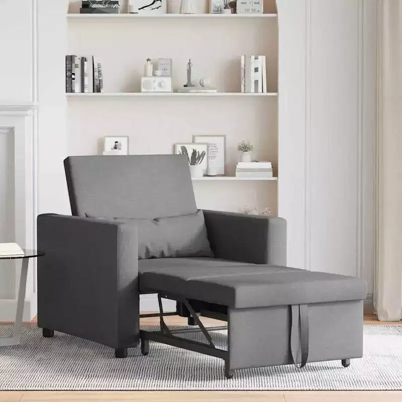vidaXL Canapé-lit une place Inclinable Gris clair 90 x 165 x 87 cm tissu