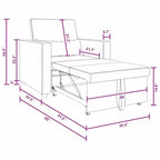 vidaXL Canapé-lit une place Inclinable Gris clair 90 x 165 x 87 cm tissu