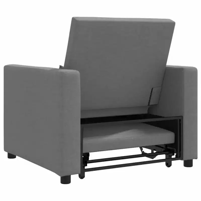 vidaXL Canapé-lit une place Inclinable Gris clair 90 x 165 x 87 cm tissu