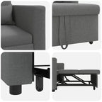 vidaXL Canapé-lit une place Inclinable Gris clair 90 x 165 x 87 cm tissu