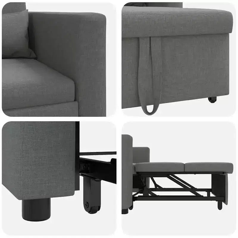 vidaXL Canapé-lit une place Inclinable Gris clair 90 x 165 x 87 cm tissu