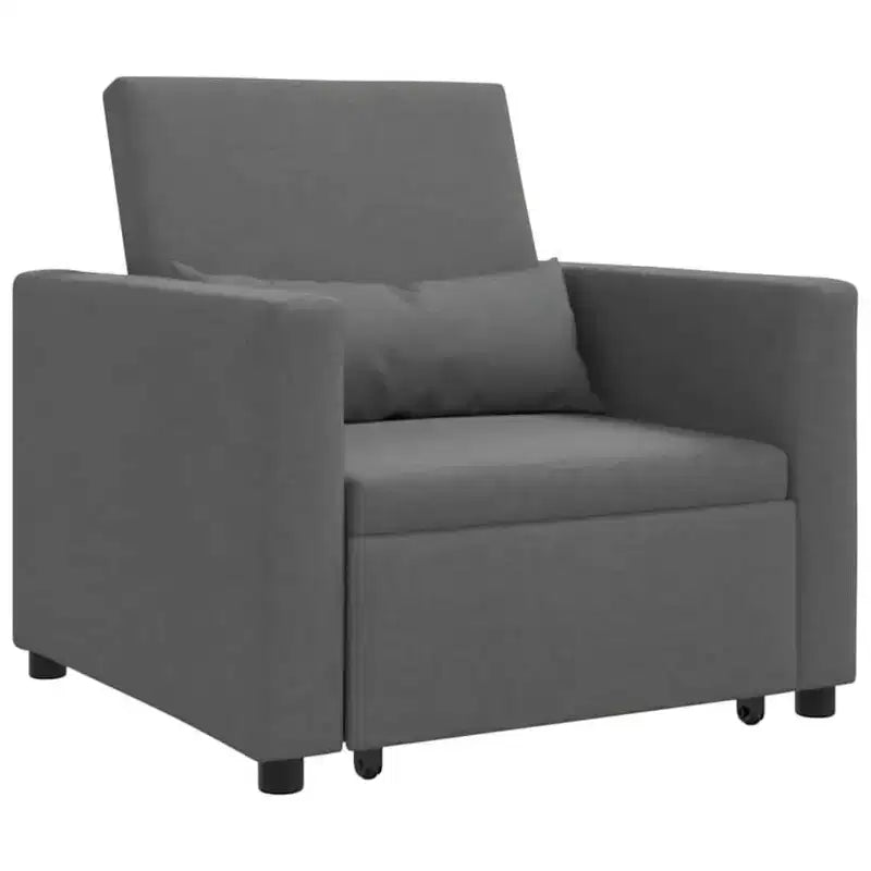 vidaXL Canapé-lit une place Inclinable Gris clair 90 x 165 x 87 cm tissu