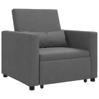 vidaXL Canapé-lit une place Inclinable Gris clair 90 x 165 x 87 cm tissu