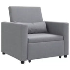 vidaXL Single Sofa Bed Reclining Light gray 90 x 165 x 87 cm fabric