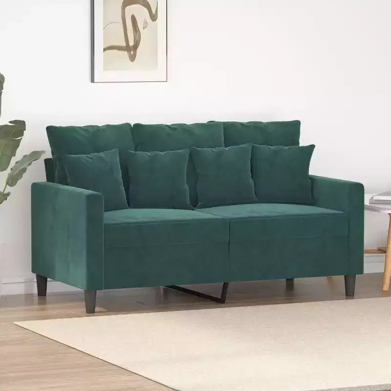 vidaXL Canapé 2 places Vert foncé 47,2 Velours