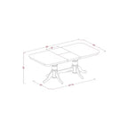 Ensemble de salle à manger 7 pièces - Table en bois et chaises en lin - Rectangle de 100x200 cm