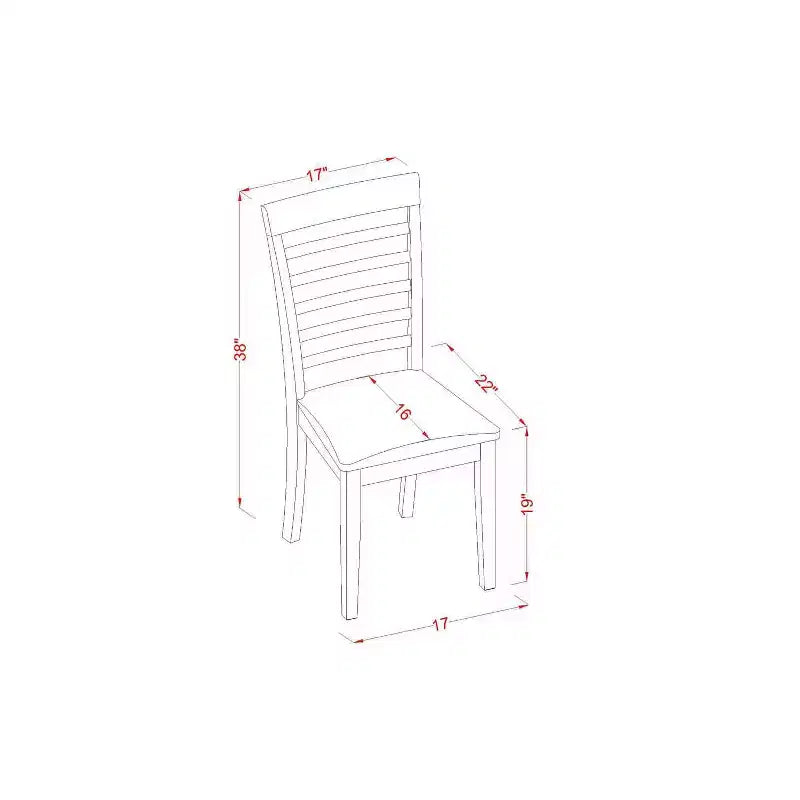 Table à manger HomeStock ronde 5 pièces en bois massif finition acajou avec 4 chaises