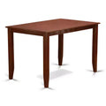 Counter Height Table Set with Chairs - Modern Dining Pub Set - Mahogany Finish - 5 Piece Set