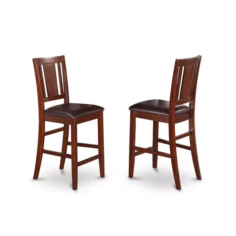Table de salle à manger hauteur comptoir avec chaises - Ensemble de salle à manger moderne de style pub - Fini acajou - Ensemble de 5 pièces