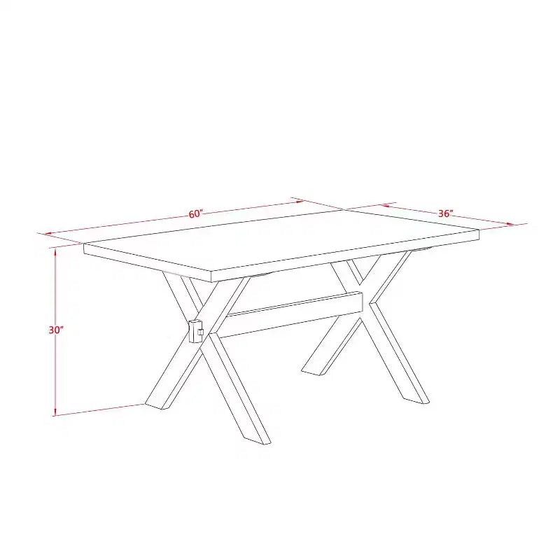 HomeStock Table de salle à manger rectangulaire 7 pièces en bois massif finition jacobine vieillie avec 6 chaises Parsons