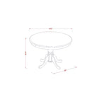 Table de salle à manger HomeStock 3 pièces ronde en bois massif, finition noire et merisier, avec 2 chaises