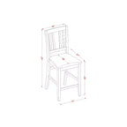 Ensemble repas hauteur comptoir - Table et 4 chaises - Style moderne pour cuisine - Table carrée 36x36 pouces