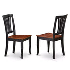 Ensemble de dinette vintage 3 pièces - Table ronde et 2 chaises - Fini noir cerise - Cuisine salle à manger