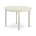Kitchen Table Set 3pc Round Dining Table & Chairs Linen White Home Stock