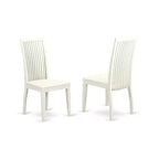 Ensemble Table de Cuisine 3 pièces Table Ronde et Chaises Lin Blanc Home Stock