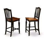 Ensemble de cuisine pour dînette - Table et chaises 3 pièces - Table ronde à pied central - Finition acajou foncé