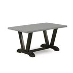 Table à manger 5 pièces en bois massif chêne naturel avec 4 chaises Parson avec